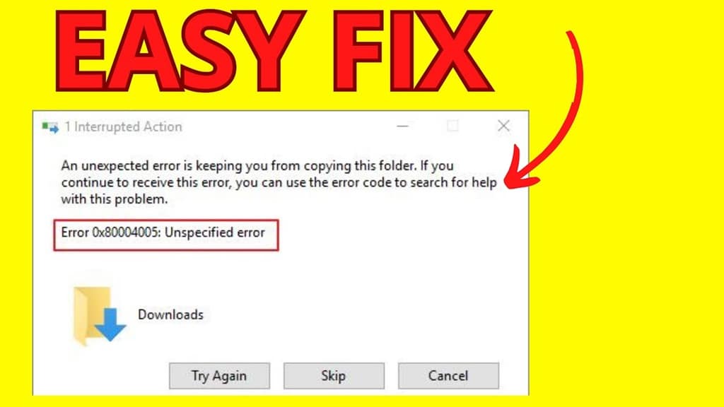 Error 0x80004005 - Unspecified Error