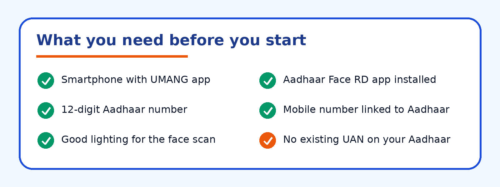 Six steps to generate a UAN number in the UMANG app