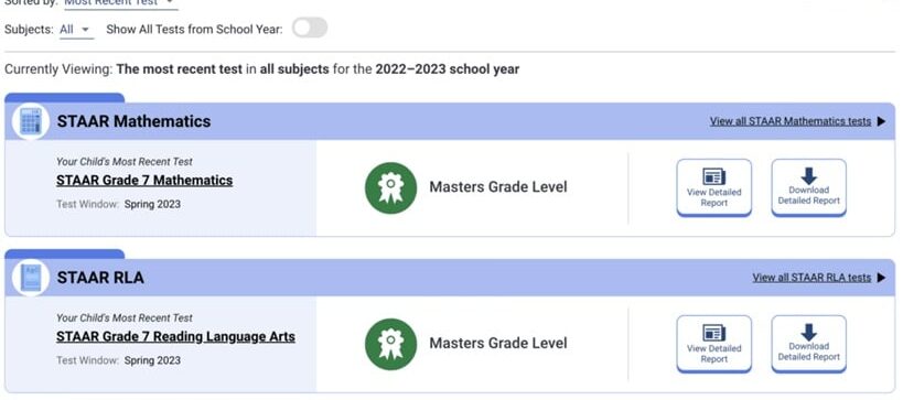 texas assessments results website