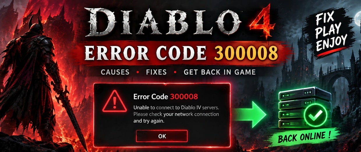 Diablo 4 Error Code 300008 login timed out troubleshooting guide