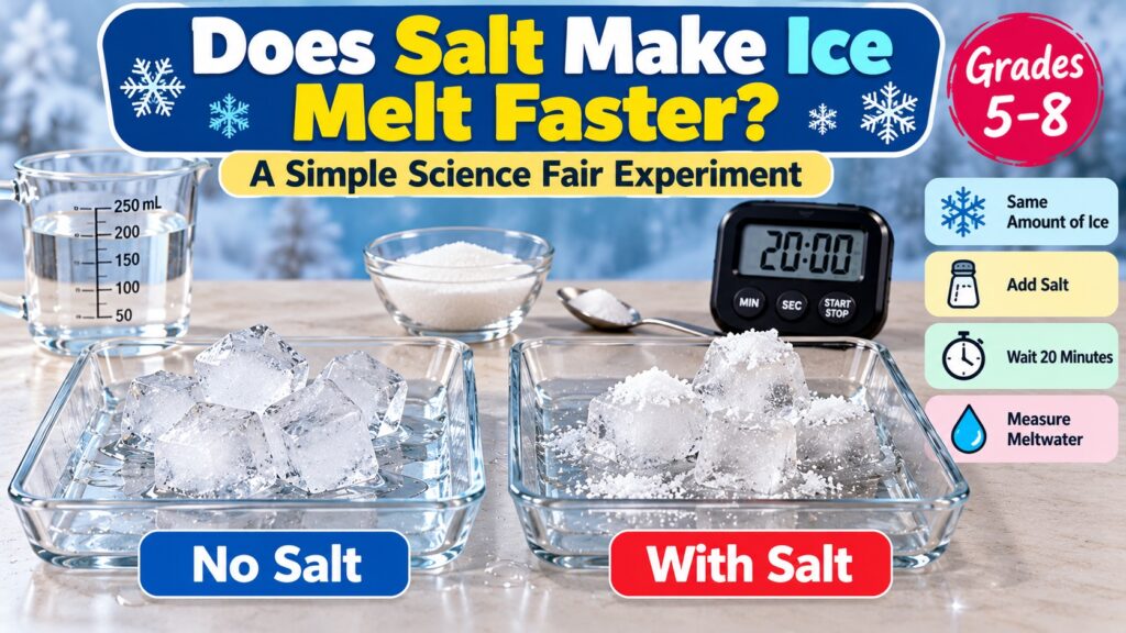 Does Salt Make Ice Melt Faster? Science Fair Experiment